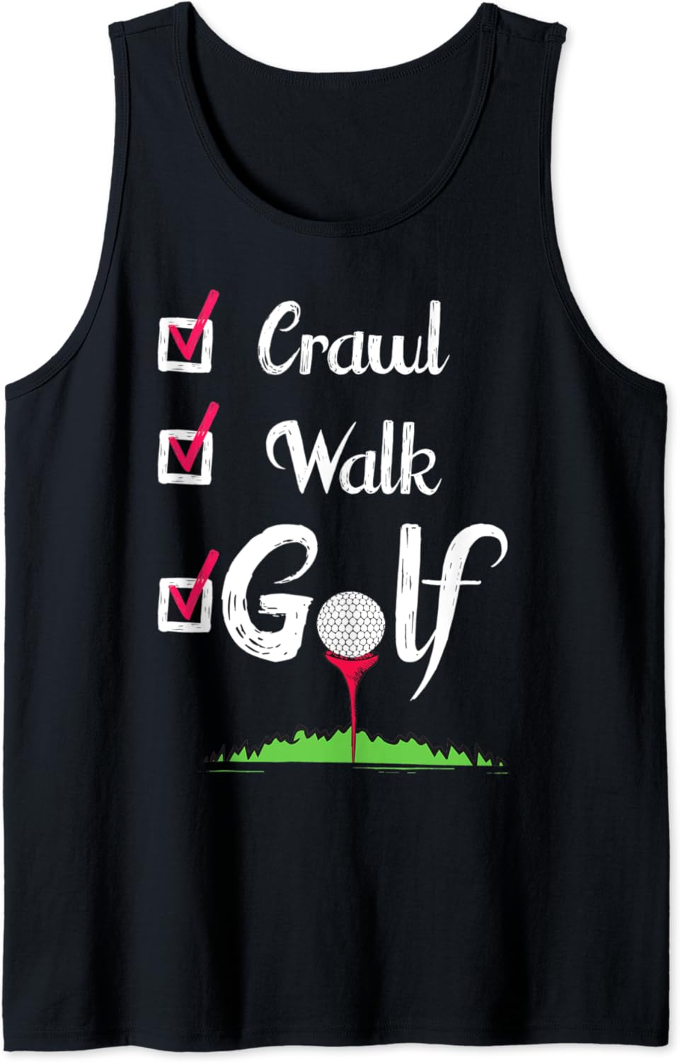 Evolution of Golf Funny Golfer Tank Top Clothing, Shoes & Jewelry